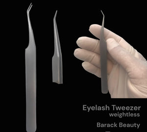 Eyelash Tweezers Sliver color 1 Piece+ Synthetic Pouch  Order Now: