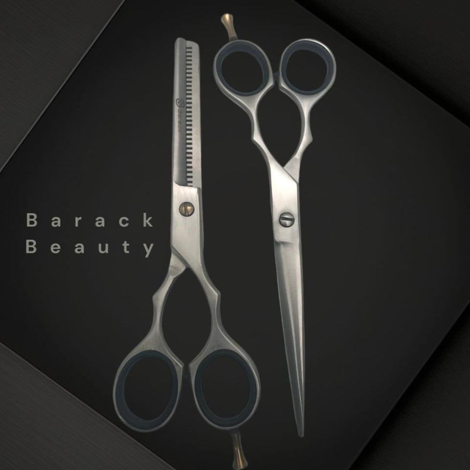 Barber scisssor and thinning 6" with pouch  Stainless steel rust free 